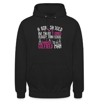 Champ pétrolifère - Sweat-shirt à capuche unisexe - noir - Devant - Alina (178cm) & Michal (187cm)