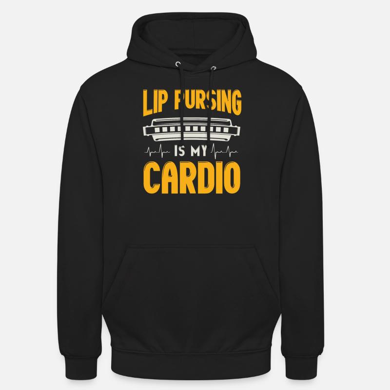 Harmonica player, Unny harmonica - Unisex Hoodie - black