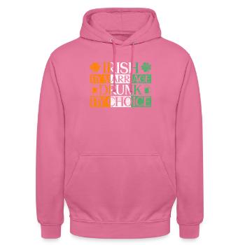 Irland Irisch Lustig Spruch St Patricks Day - Unisex Hoodie - Pink - Vorne - Alina (178cm) & Michal (187cm)