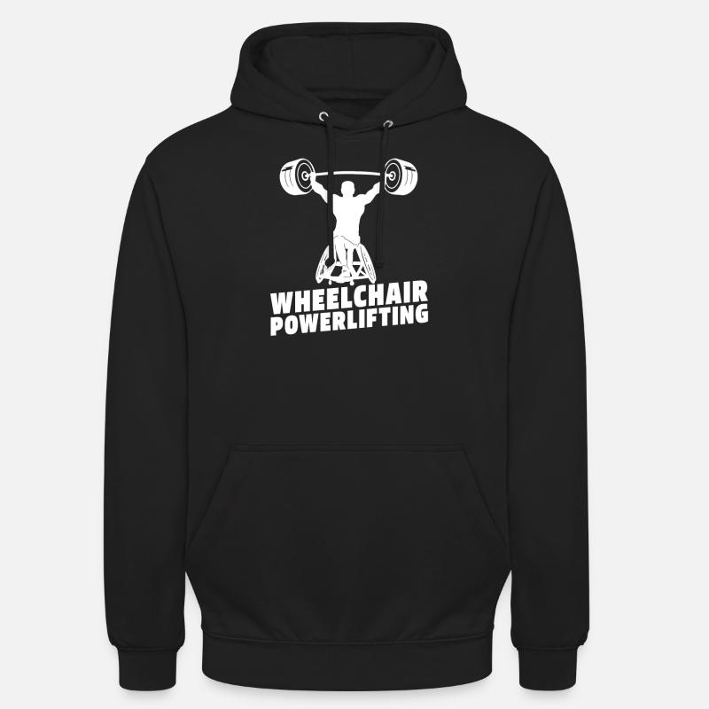 Powerlifting Powerlifter Fauteuil roulant - Sweat-shirt à capuche unisexe - noir