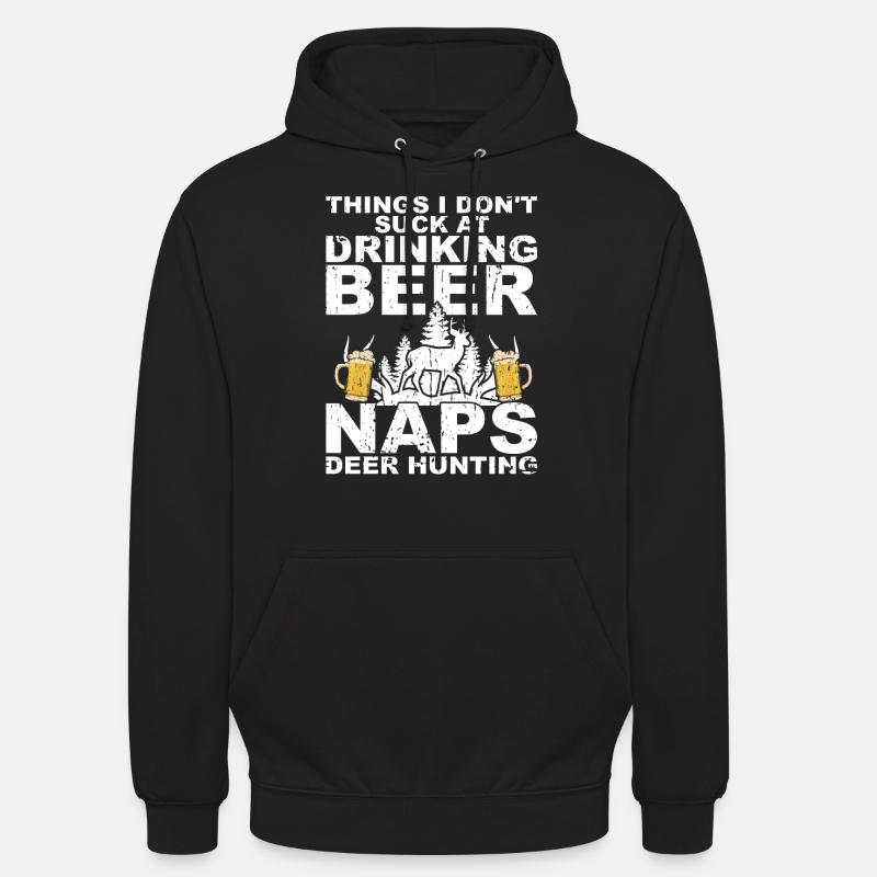 Chasse et bière - Sweat-shirt à capuche unisexe - noir