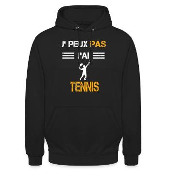 Je peux pas j'ai tennis cadeau tennisman - Sweat-shirt à capuche unisexe - noir - Devant - Alina (178cm) & Michal (187cm)