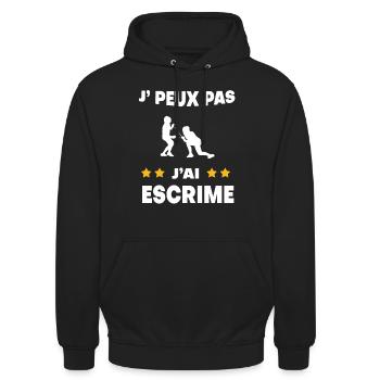 Je peux pas j'ai escrime cadeau escrimeur - Sweat-shirt à capuche unisexe - noir - Devant - Alina (178cm) & Michal (187cm)