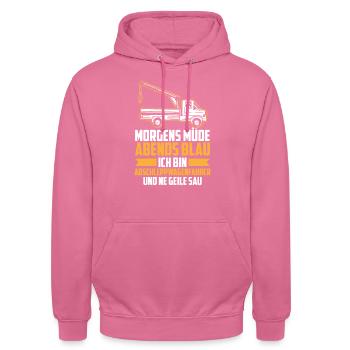 Abschleppdienst Abschlepper - Unisex Hoodie - Pink - Vorne - Alina (178cm) & Michal (187cm)