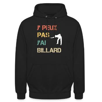 Je peux pas j'ai billard vintage drôle - Sweat-shirt à capuche unisexe - noir - Devant - Alina (178cm) & Michal (187cm)