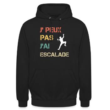 Je peux pas j'ai escalade vintage drôle - Sweat-shirt à capuche unisexe - noir - Devant - Alina (178cm) & Michal (187cm)