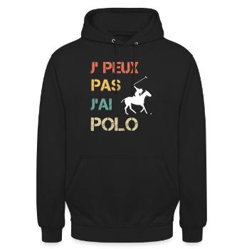 Je peux pas j'ai polo vintage drôle - Sweat-shirt à capuche unisexe - noir - Devant - Alina (178cm) & Michal (187cm)