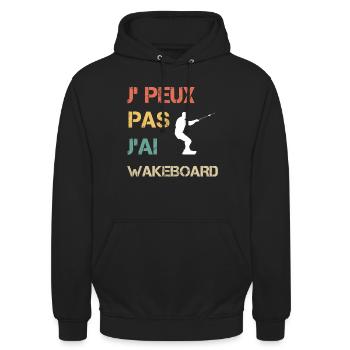 Je peux pas j'ai wakeboard vintage drôle - Sweat-shirt à capuche unisexe - noir - Devant - Alina (178cm) & Michal (187cm)