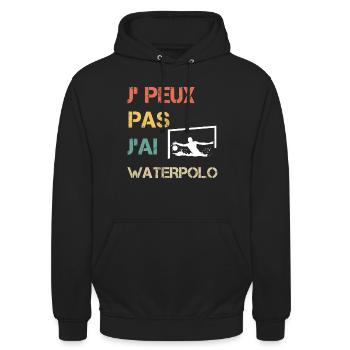 Je peux pas j'ai waterpolo vintage drôle - Sweat-shirt à capuche unisexe - noir - Devant - Alina (178cm) & Michal (187cm)