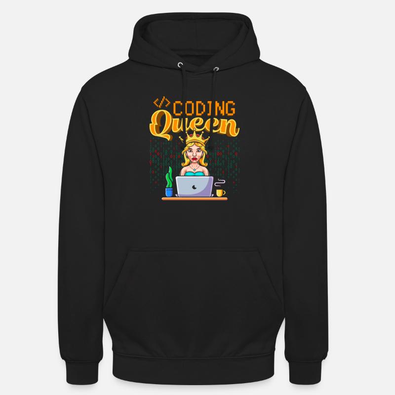 Développeur Coder Programmeur Queen - Sweat-shirt à capuche unisexe - noir
