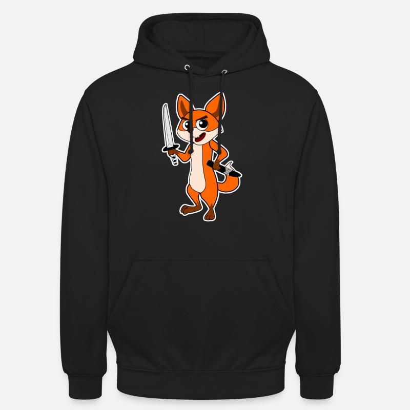 Katana Fox Ninja Sword Épée Samouraï - Sweat-shirt à capuche unisexe - noir