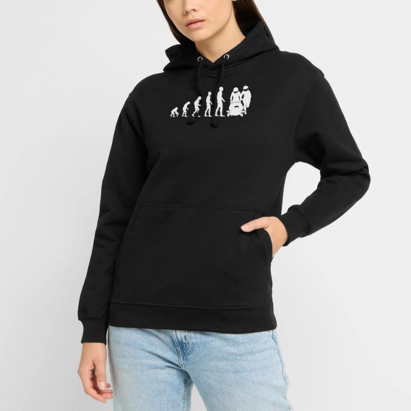 Bobsleigh Evolution Bobsleighing Bobsleigh Cadeau Sweat-shirt à capuche unisexe