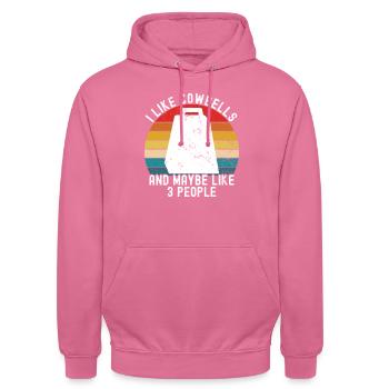 Kuhglocke Mehr Cowbell-Vintager - Unisex Hoodie - Pink - Vorne - Alina (178cm) & Michal (187cm)