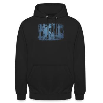 Bigfoot in the forest - Unisex Hoodie - black - Front - Alina (178cm) & Michal (187cm)