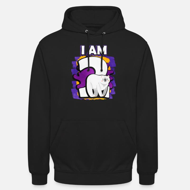 Ich Bin 2 Eisbär - Unisex Hoodie - Schwarz
