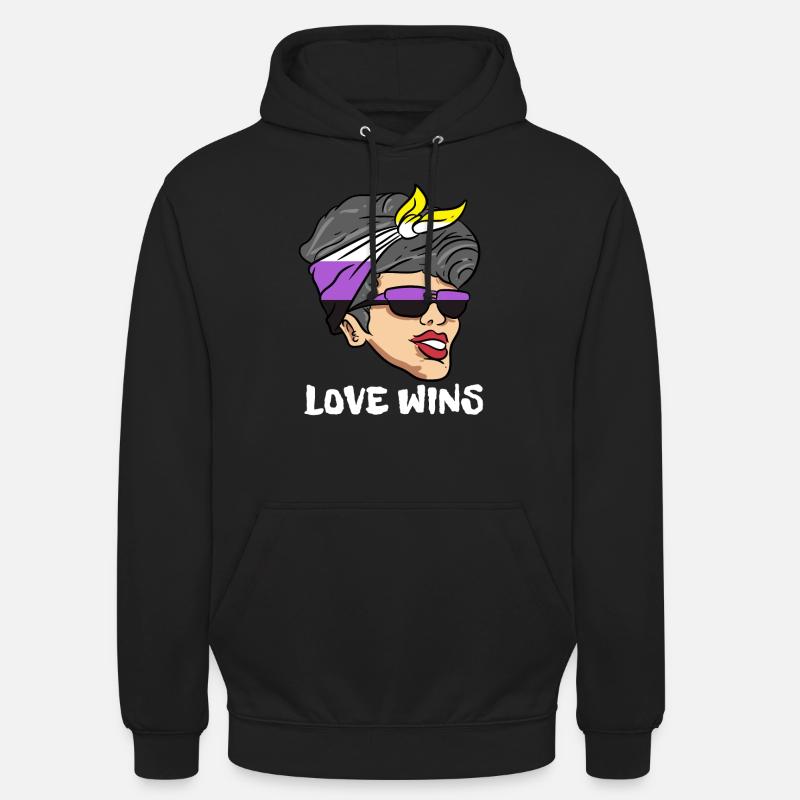 Non Binary Gender Flagge Geschenk - Unisex Hoodie - Schwarz
