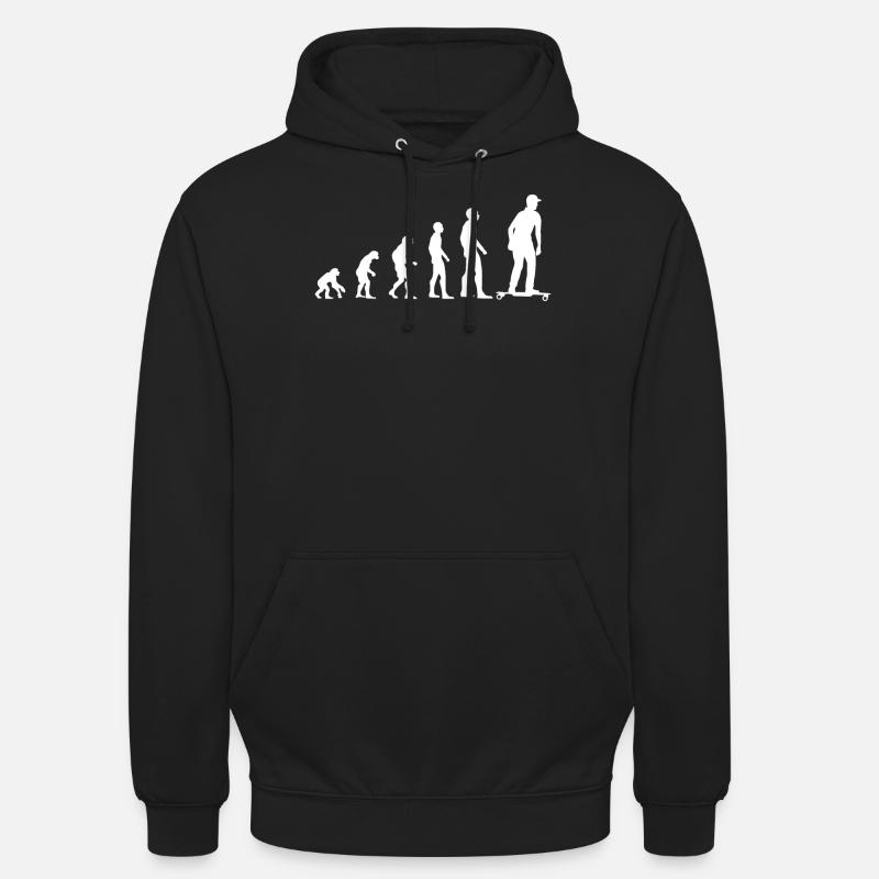 Skater Evolution Elektro-Skateboard Geschenk - Unisex Hoodie - Schwarz
