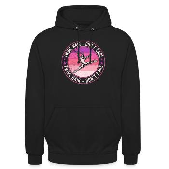 Bâton Twirling Rod Turning Twirl Hair Don’t Care - Sweat-shirt à capuche unisexe - noir - Devant - Alina (178cm) & Michal (187cm)