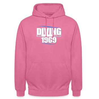 Taucher Geburtstag - Diving since December 1969 - Unisex Hoodie - Pink - Vorne - Alina (178cm) & Michal (187cm)