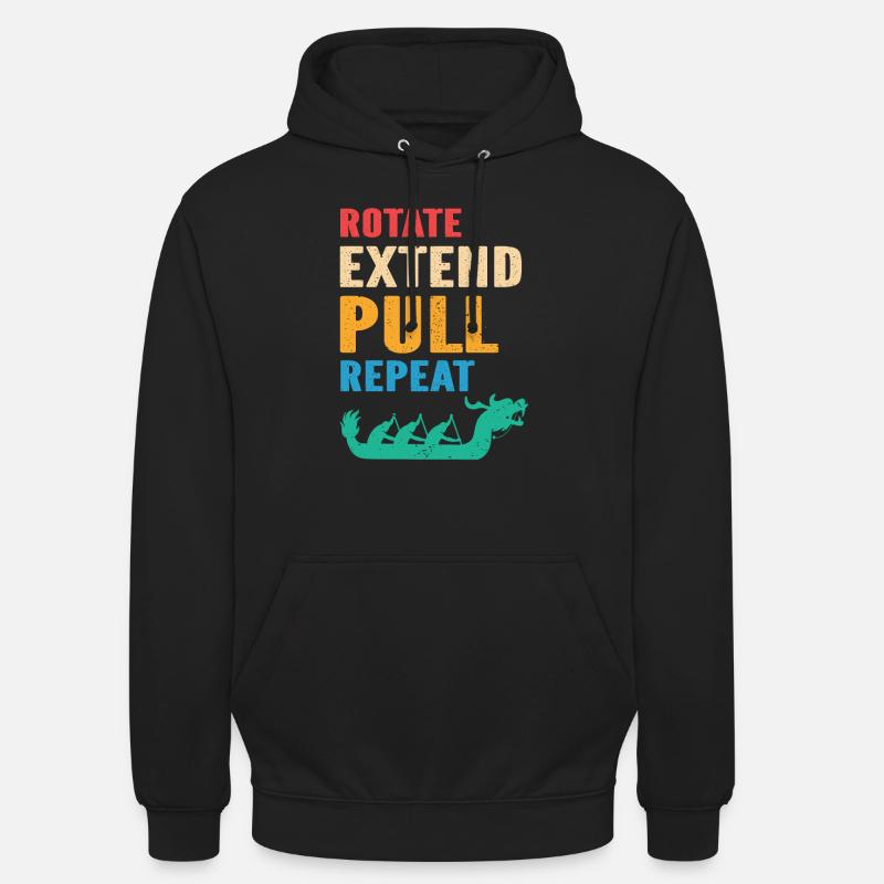 Drachenboot und Drachenboot Crew - Unisex Hoodie - Schwarz