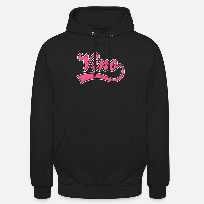 Lettrage Vino vin - Sweat-shirt à capuche unisexe - noir