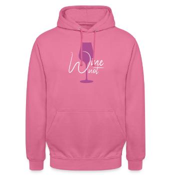 lustiger Wein Spruch - Unisex Hoodie - Pink - Vorne - Alina (178cm) & Michal (187cm)