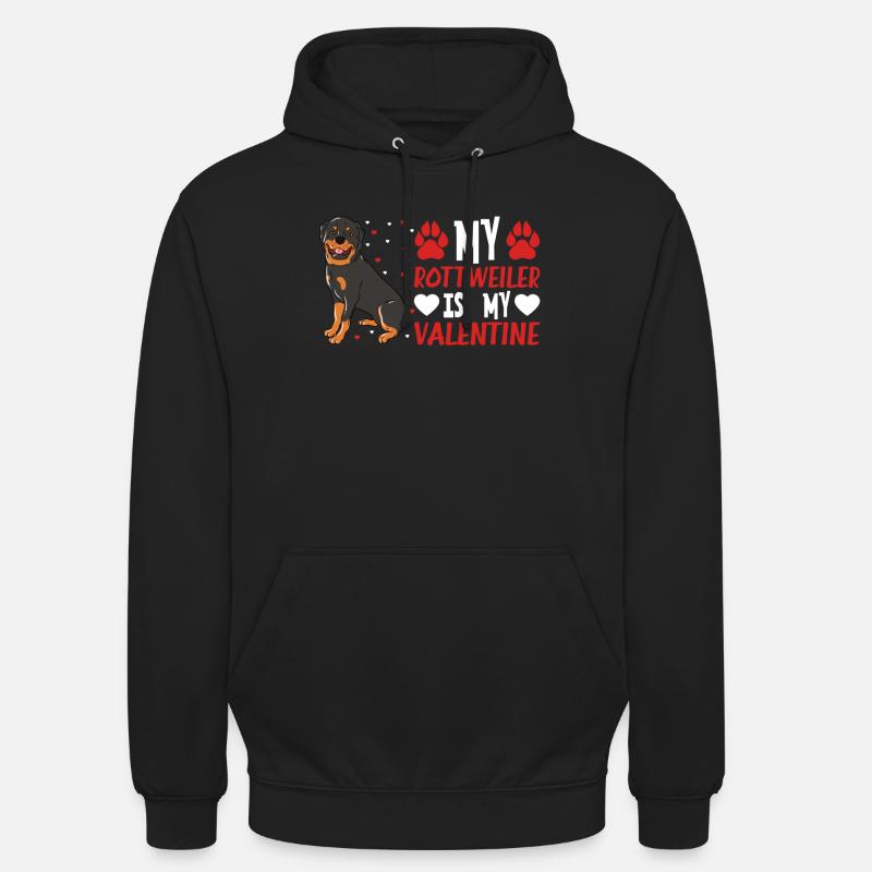 Mon Rottweiler est mon Valentin - Sweat-shirt à capuche unisexe - noir