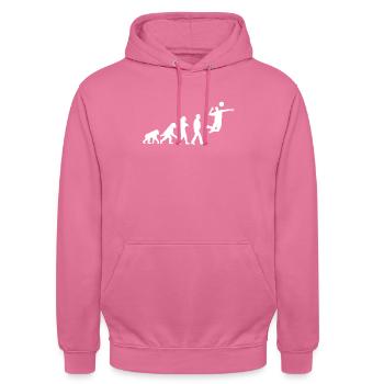 Évolution du volley-ball - Sweat-shirt à capuche unisexe - rose - Devant - Alina (178cm) & Michal (187cm)