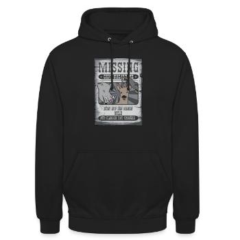 Missing WILD Jäger Geschenk - Unisex Hoodie - Schwarz - Vorne - Alina (178cm) & Michal (187cm)