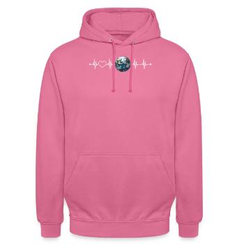Erde - Unisex Hoodie - Pink - Vorne - Alina (178cm) & Michal (187cm)