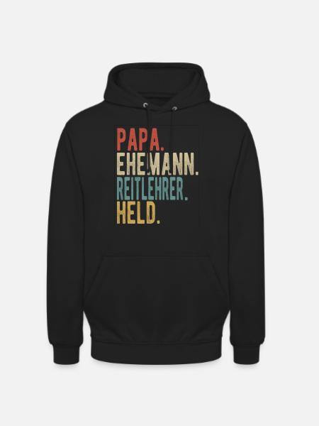 Reitlehrer Papa Ehemann Held - Unisex Hoodie - Schwarz