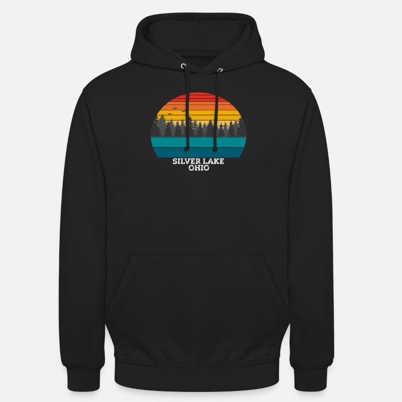 Lac Silver (Ohio) - Sweat-shirt à capuche unisexe - noir