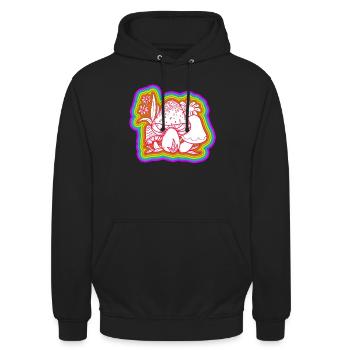 Mushrooms Hippie Costume Tie Dye Psychedelics - Unisex Hoodie - black - Front - Alina (178cm) & Michal (187cm)