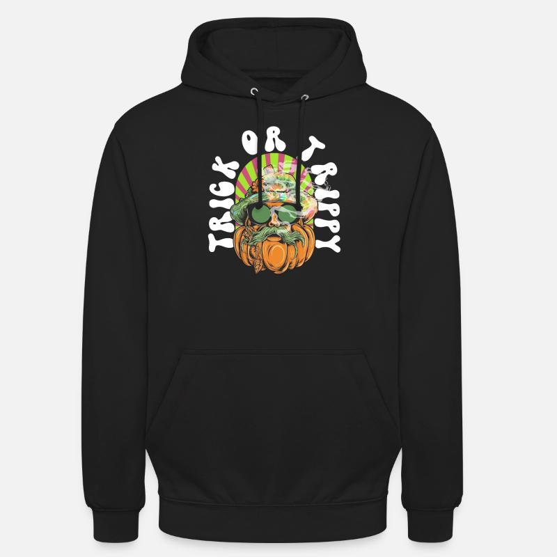 Trick Or Trippy Hippie Psychedelics Cannabis Grass - Unisex Hoodie - black