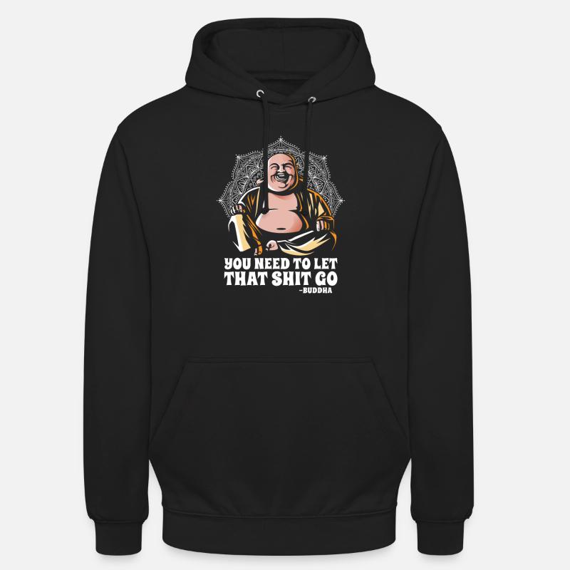 Bouddha bouddhiste drôle - Sweat-shirt à capuche unisexe - noir