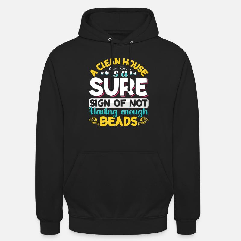 Dessins de perles pour bédader. - Sweat-shirt à capuche unisexe - noir