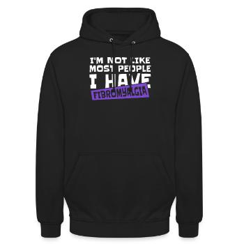 Fibromyalgie Rhumatisme - Sweat-shirt à capuche unisexe - noir - Devant - Alina (178cm) & Michal (187cm)