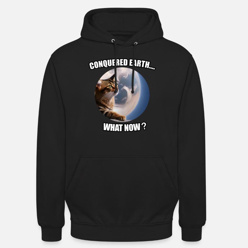 Le chat conquiert le monde - Sweat-shirt à capuche unisexe - noir