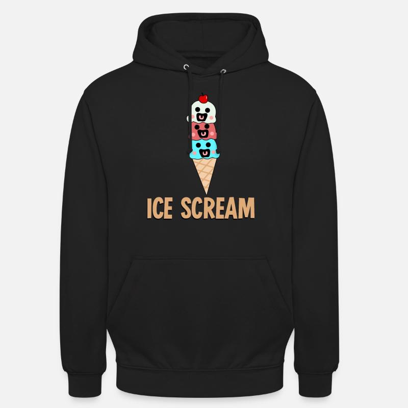 Eiscreme Eis Eisbecher - Unisex Hoodie - Schwarz