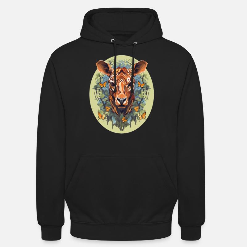 Polygon Art Deer Boho - Unisex Hoodie - black