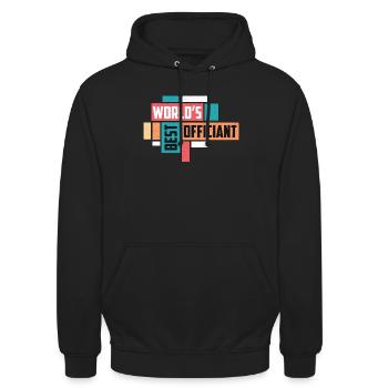 Officiant World's Best Officiant Wedding Minister - Unisex Hoodie - Schwarz - Vorne - Alina (178cm) & Michal (187cm)