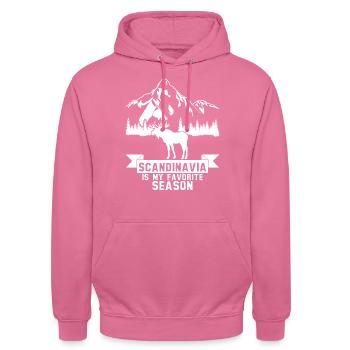 Skandinavias elgvandring - Unisex-hettegenser - rosa - Foran - Alina (178cm) & Michal (187cm)