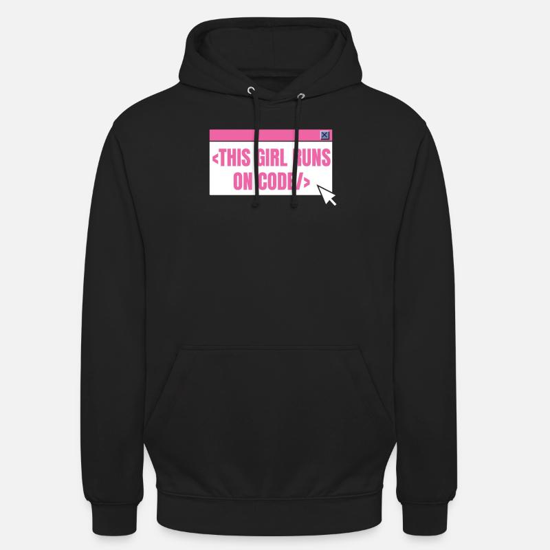 Développeur Coder Programmeur Girl - Sweat-shirt à capuche unisexe - noir