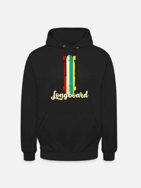Longboard Longboarding Retro Longboarder - Unisex Hoodie - Schwarz
