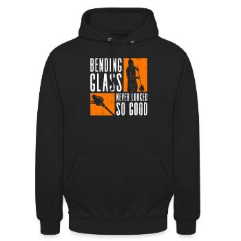 Glas biegen sah noch nie so gut aus - Glasblasen - Unisex Hoodie - Schwarz - Vorne - Alina (178cm) & Michal (187cm)