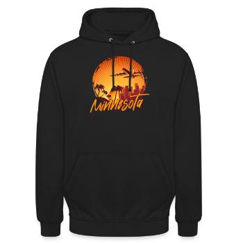 Minnesota - Unisex Hoodie - Schwarz - Vorne - Alina (178cm) & Michal (187cm)