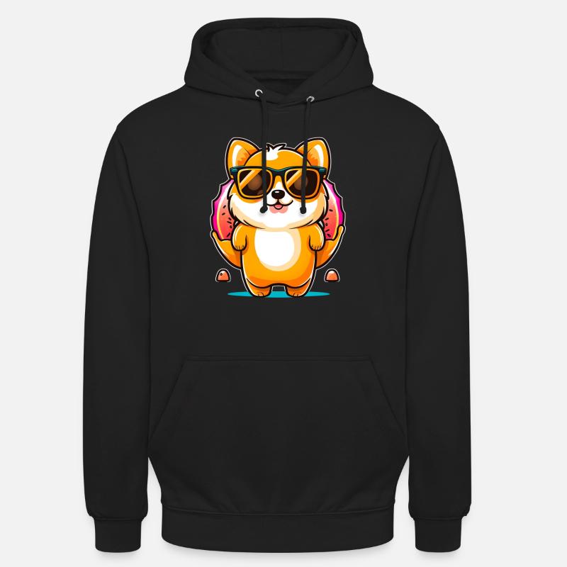 Drôle de chien beignet - Sweat-shirt à capuche unisexe - noir