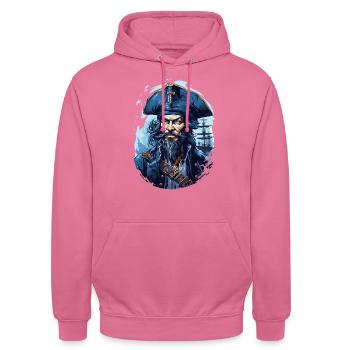 Pirate Skull Jolly Roger Costume Gift - Unisex Hoodie - pink - Front - Alina (178cm) & Michal (187cm)