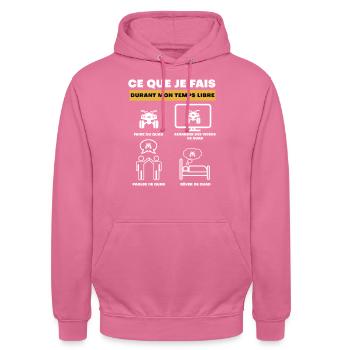 quad durant temps libre - Sweat-shirt à capuche unisexe - rose - Devant - Alina (178cm) & Michal (187cm)