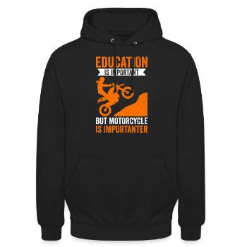 Motorcycle Is Importanter - Unisex Hoodie - Schwarz - Vorne - Alina (178cm) & Michal (187cm)